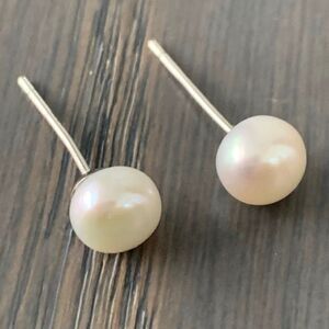 Small Freshwater Cultured Pearl Stud Earrings Silver Tone